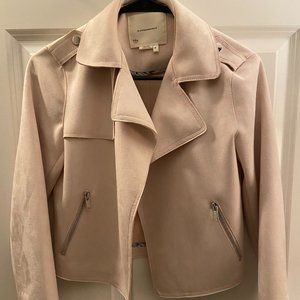Anthropologie Pink Cropped Jacket Faux Suede XS